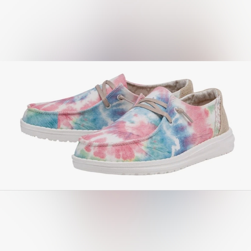 NWT HEY DUDE Wendy Boho TODDLER Girls Shoes Tie Dye - Picture 6 of 6